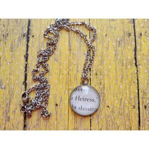 Heiress 20mm pendant necklace made with Inheritance Games book pages